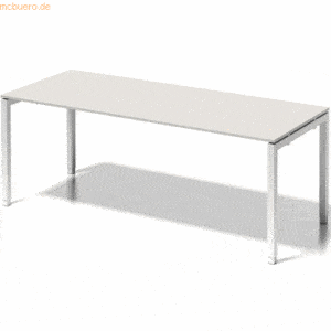 Bisley Schreibtisch Cito BxTxH 200x80x65-85cm grauweiß Gestell verkehr