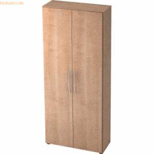 mcbuero.de Schrank Basic 5 OH BxTxH 80x33x188cm Griff BM Nussbaum/Nuss