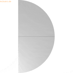 mcbuero.de Anbautisch 160x80cm 2xViertelkreis/Fuß Grau/Chrom