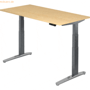 mcbuero.de Sitz-Steh-Schreibtisch elektrisch 160x80cm Ahorn/Graphit-al