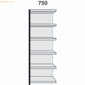 Kerkmann Magazin-Regal Stora 100 Regalfeld mit Rückwand BxTxH 75x60x22