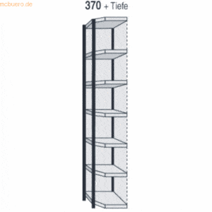 Kerkmann Magazin-Regal Stora 100 Eck-Regalfeld mit Rückwand 67x30x260c